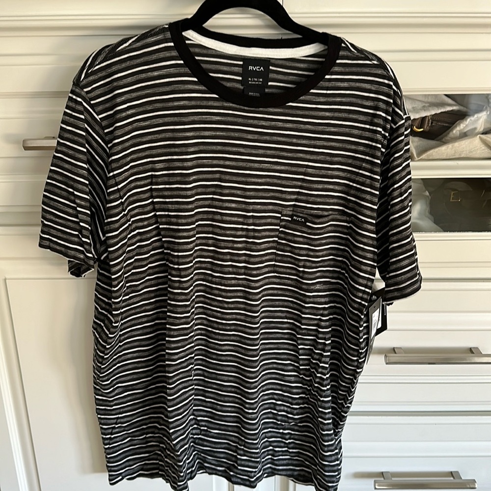 RVCA striped XL men’s t-shirt.  Brand new tags attached